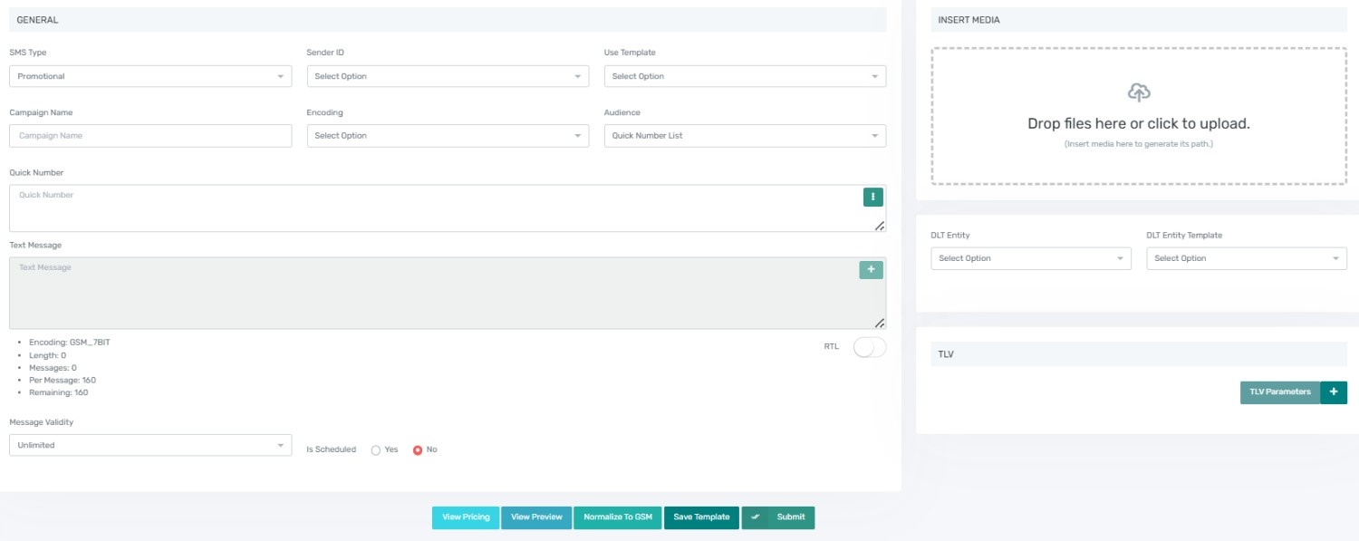 sms dashboard